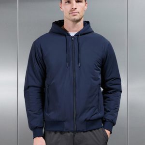 Padded Tonal Windbreaker in Navy