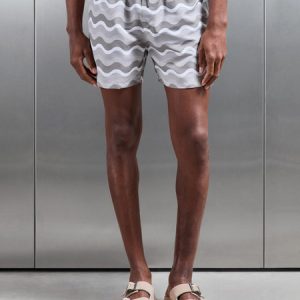 Palma Drawstring Printed Swim Short in Stone