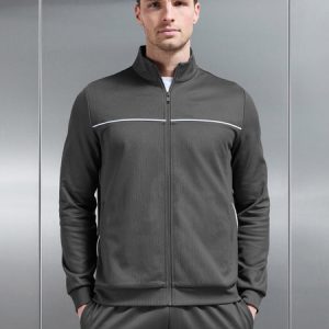Piping Track Jacket in Grey