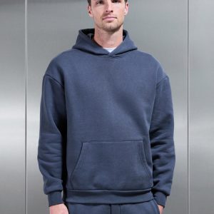 Relaxed Fit Hoodie in Slate Blue