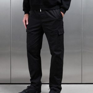 Relaxed Fit Cotton Cargo Pant In Black