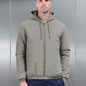Shell Padded Windbreaker in Taupe