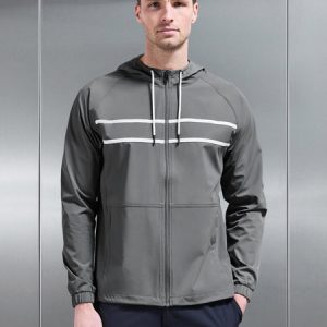 Shell Stripe Windbreaker in Mid Grey