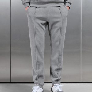 Slim Fit Knitted Jogger in Marl Grey