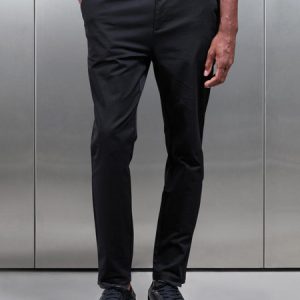 Slim Fit Tailored Chino Trouser in Black