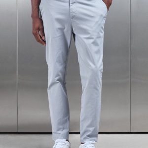 Slim Fit Tailored Chino Trouser in Mid Grey