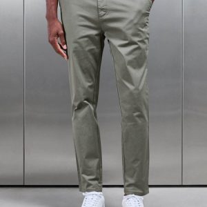 Slim Fit Tailored Chino Trouser in Olive