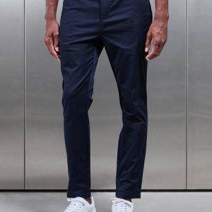 Tailored Drawstring Chino Trouser in Navy