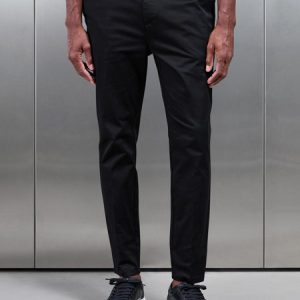 Tailored Side Adjuster Chino Trouser in Black