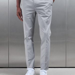 Tailored Side Adjuster Chino Trouser in Mid Grey