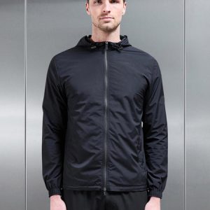 Utility Technical Shell Windbreaker in Black