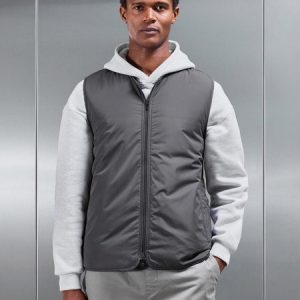 Zip Through Padded Vest in Grey